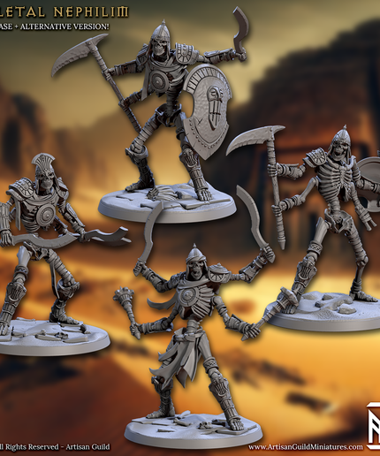 Artisan Guild - 202505 - Tombsworn Skeletons of Denmora - Skeletal Nephilim 50mm Base / Modular