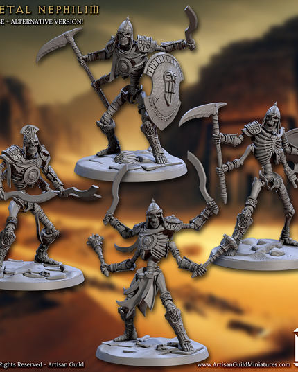 Artisan Guild - 202505 - Tombsworn Skeletons of Denmora - Skeletal Nephilim 50mm Base / Modular