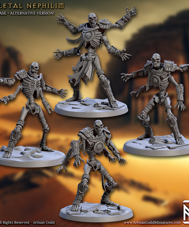 Artisan Guild - 202505 - Tombsworn Skeletons of Denmora - Skeletal Nephilim 50mm Base / Modular