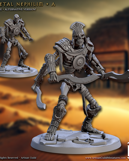 Artisan Guild - 202505 - Tombsworn Skeletons of Denmora - Skeletal Nephilim 50mm Base / Modular