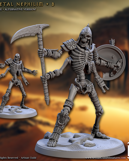 Artisan Guild - 202505 - Tombsworn Skeletons of Denmora - Skeletal Nephilim 50mm Base / Modular