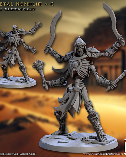 Artisan Guild - 202505 - Tombsworn Skeletons of Denmora - Skeletal Nephilim 50mm Base / Modular
