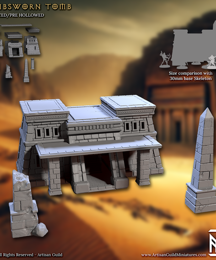 Artisan Guild - 202505 - Tombsworn Skeletons of Denmora - Tombsworn Desert Tomb (No Minis)
