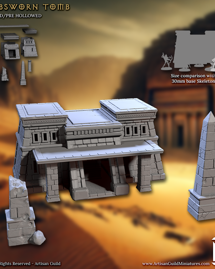 Artisan Guild - 202505 - Tombsworn Skeletons of Denmora - Tombsworn Desert Tomb (No Minis)