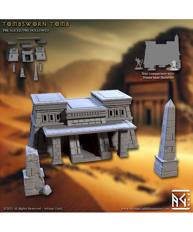 Artisan Guild - 202505 - Tombsworn Skeletons of Denmora - Tombsworn Desert Tomb (No Minis)