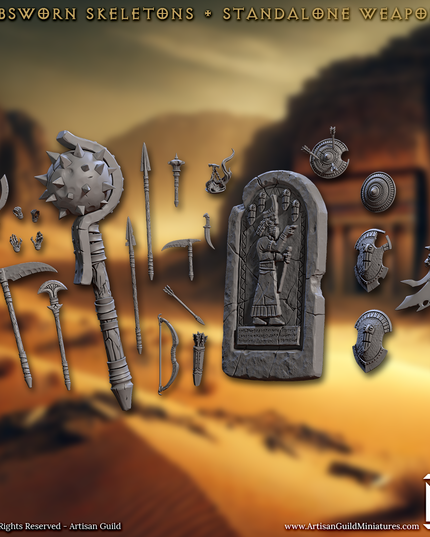 Artisan Guild - 202505 - Tombsworn Skeletons of Denmora - Weapons and Hands