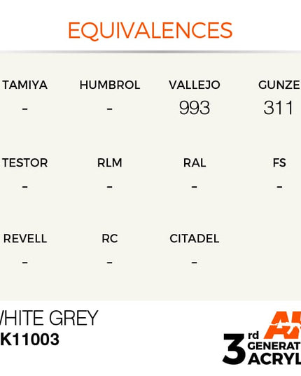 AK ACRYLIC AK11003	White Grey 17ml