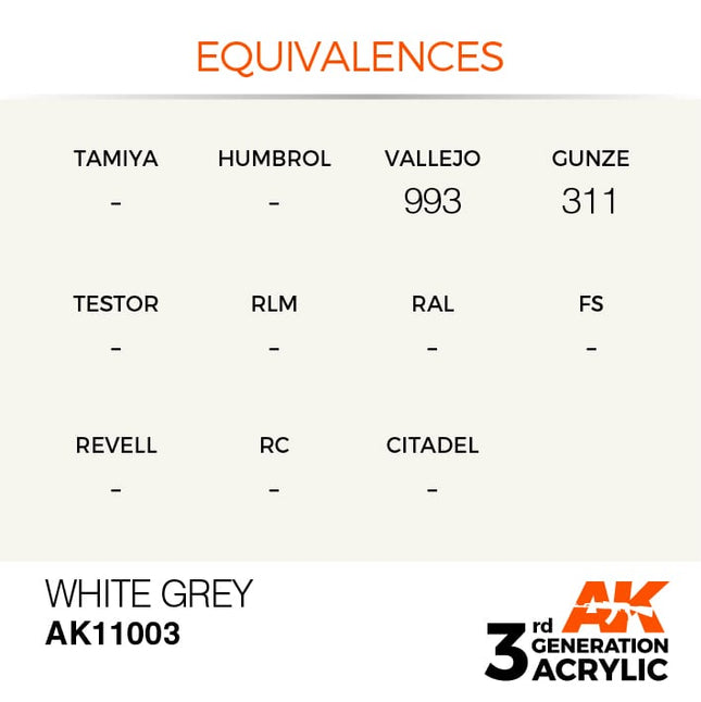 AK ACRYLIC AK11003	White Grey 17ml