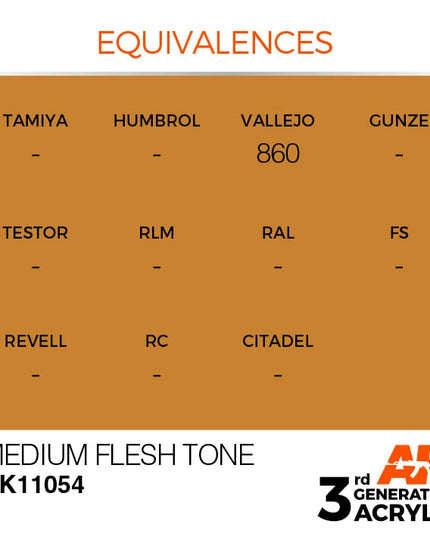 AK ACRYLIC AK11054 Medium Flesh Tone 17ml