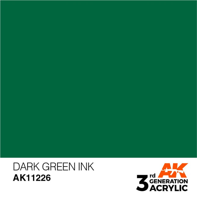AK ACRYLIC AK11226 Dark Green INK 17ml