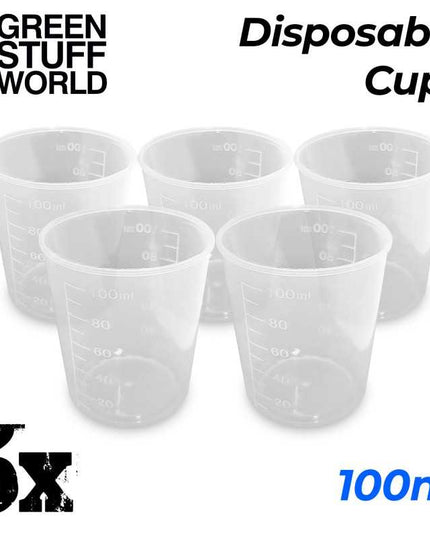 GSW 5x Disposable Measuring Cups 100ml