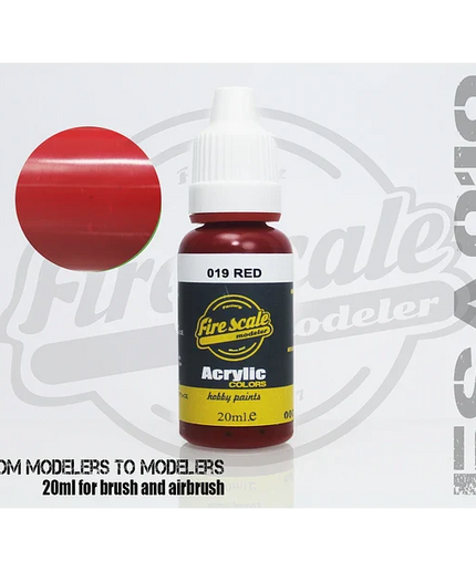 Red ACRYLIC BRUSH COLORS  (FIRE SCALE MODELER)