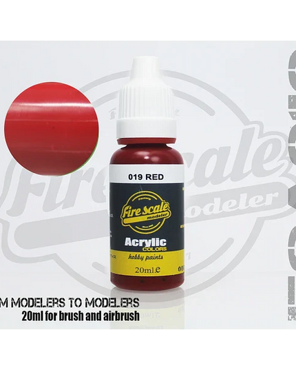 Red ACRYLIC BRUSH COLORS  (FIRE SCALE MODELER)