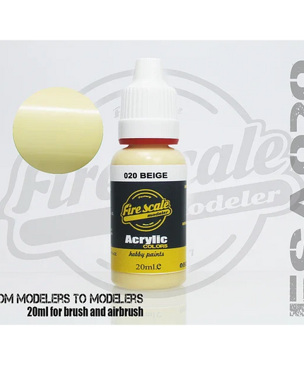 Beige ACRYLIC BRUSH COLORS  (FIRE SCALE MODELER)