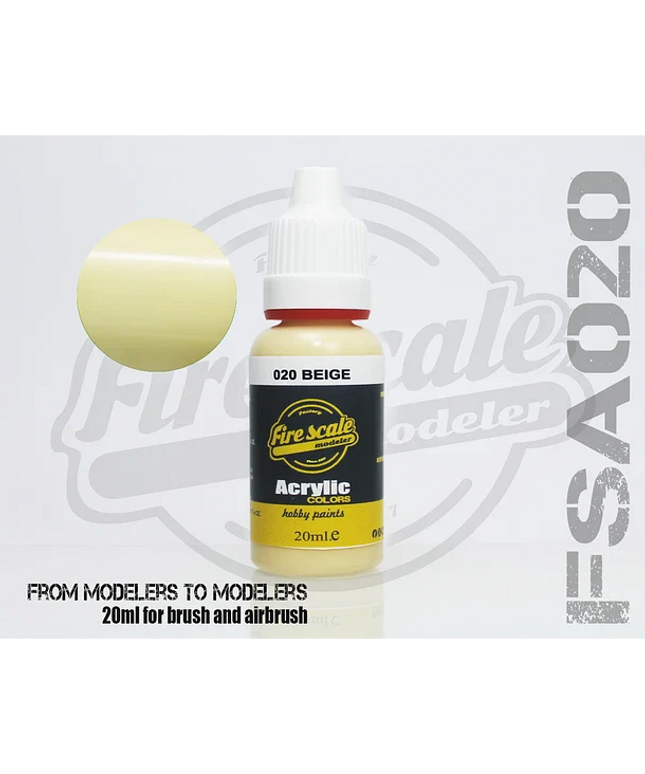Beige ACRYLIC BRUSH COLORS  (FIRE SCALE MODELER)