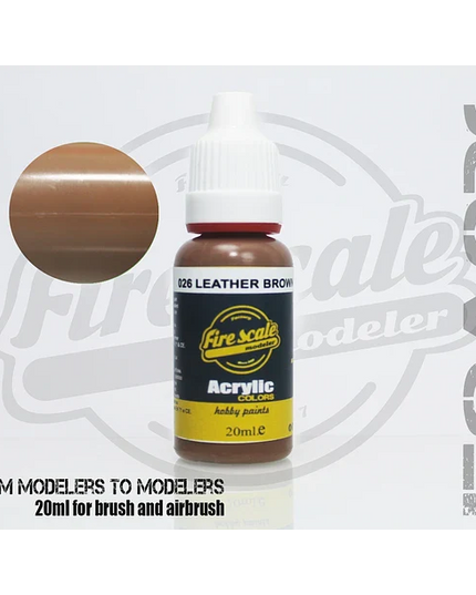 Leather Brown ACRYLIC BRUSH COLORS  (FIRE SCALE MODELER)