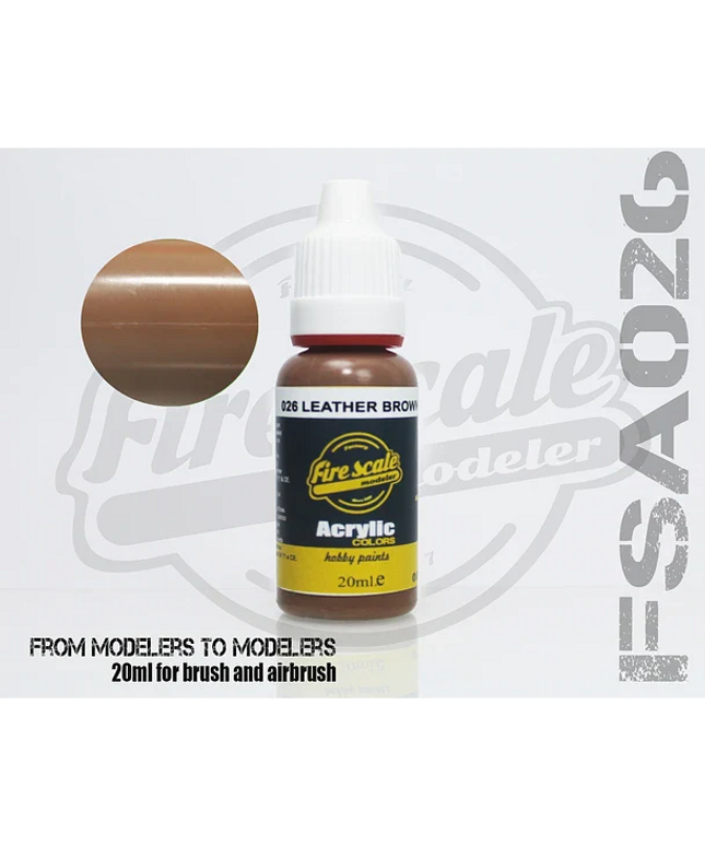 Leather Brown ACRYLIC BRUSH COLORS  (FIRE SCALE MODELER)