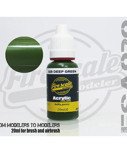 Deep Green ACRYLIC BRUSH COLORS  (FIRE SCALE MODELER)
