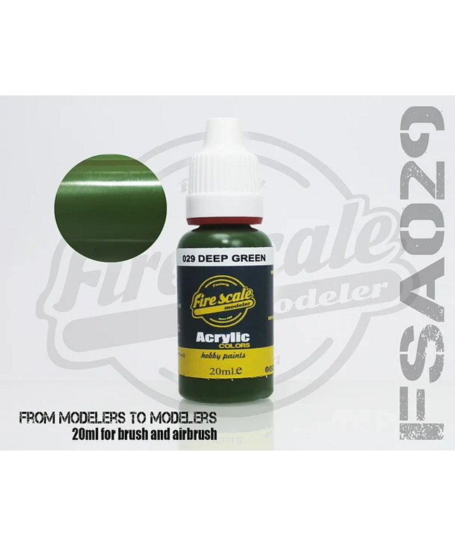 Deep Green ACRYLIC BRUSH COLORS  (FIRE SCALE MODELER)