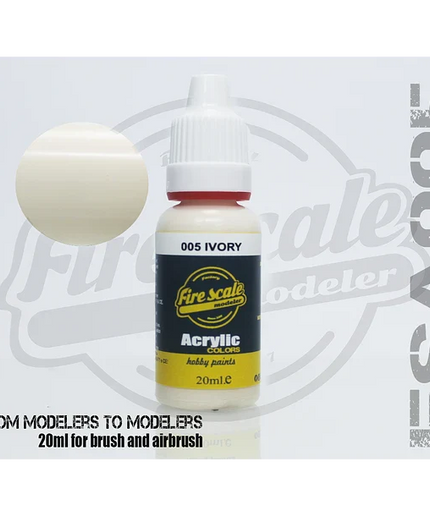 Ivory ACRYLIC BRUSH COLORS  (FIRE SCALE MODELER)