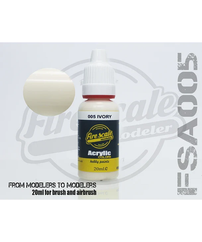 Ivory ACRYLIC BRUSH COLORS  (FIRE SCALE MODELER)