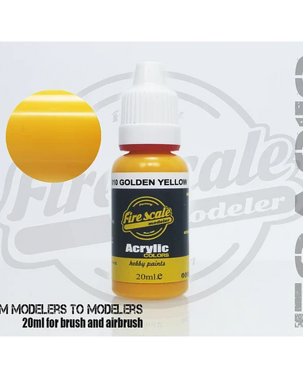 Golden Yellow ACRYLIC BRUSH COLORS  (FIRE SCALE MODELER)