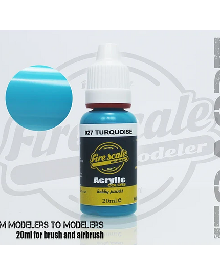 Turquoise ACRYLIC BRUSH COLORS  (FIRE SCALE MODELER)