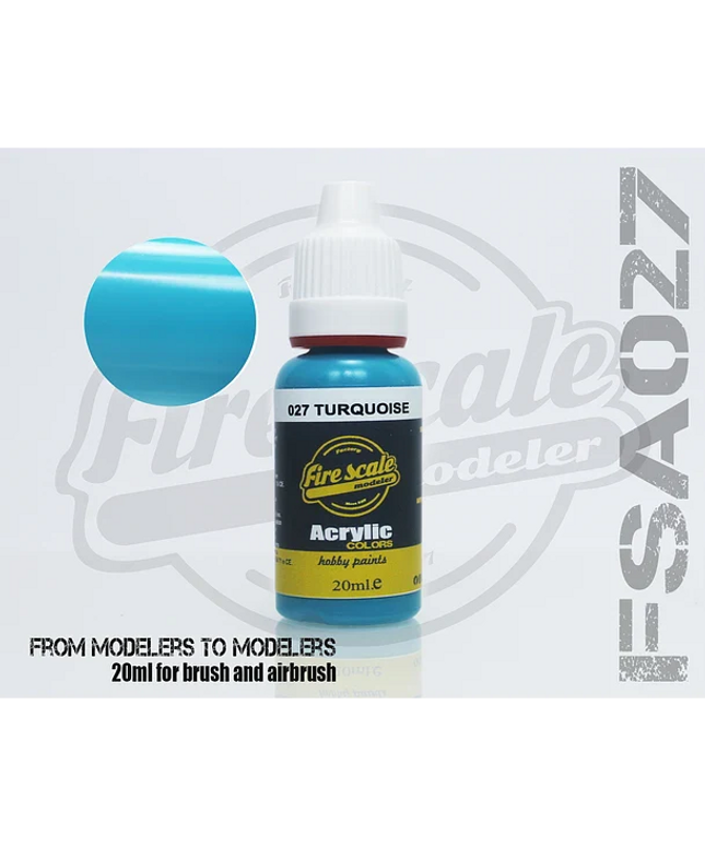 Turquoise ACRYLIC BRUSH COLORS  (FIRE SCALE MODELER)