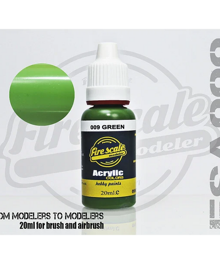 Green ACRYLIC BRUSH COLORS  (FIRE SCALE MODELER)