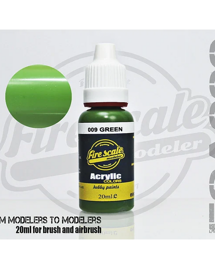 Green ACRYLIC BRUSH COLORS  (FIRE SCALE MODELER)