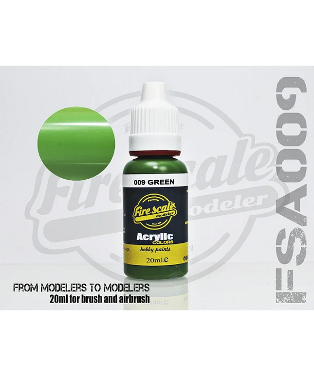 Green ACRYLIC BRUSH COLORS  (FIRE SCALE MODELER)