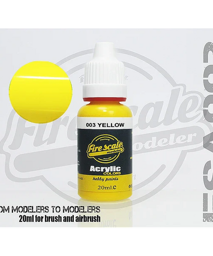 Yellow ACRYLIC BRUSH COLORS  (FIRE SCALE MODELER)