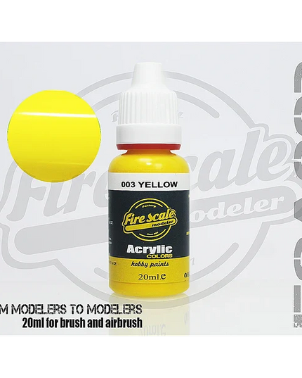 Yellow ACRYLIC BRUSH COLORS  (FIRE SCALE MODELER)