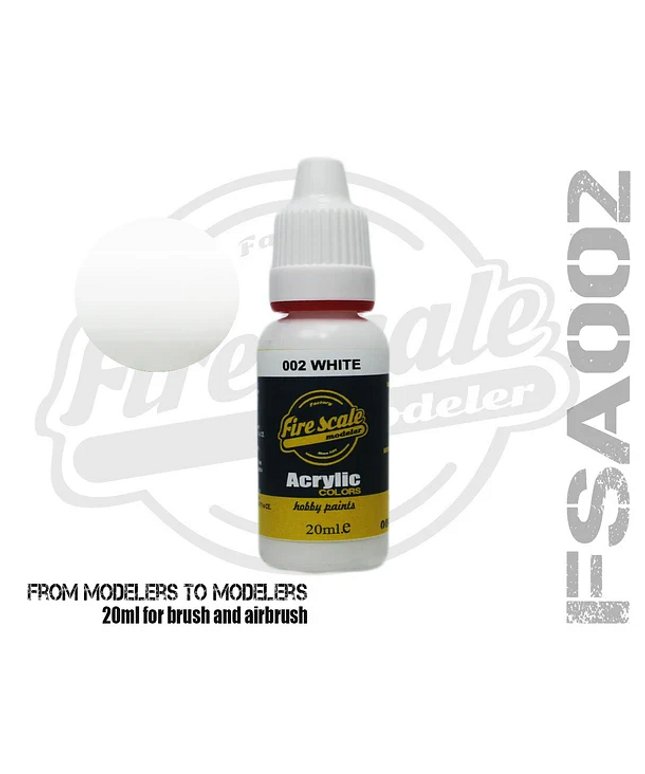White ACRYLIC BRUSH COLORS  (FIRE SCALE MODELER)