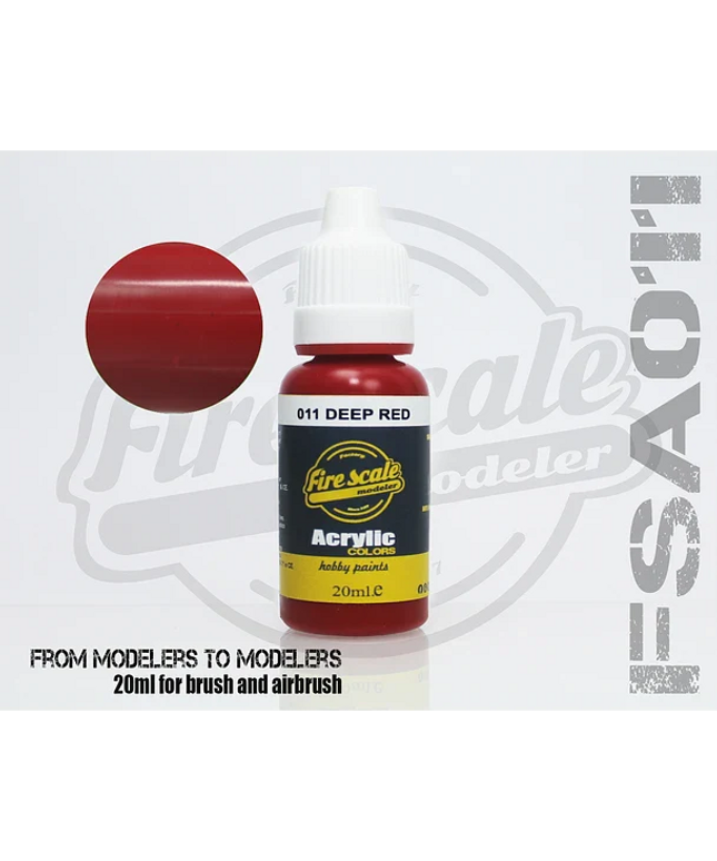 Deep Red ACRYLIC BRUSH COLORS  (FIRE SCALE MODELER)