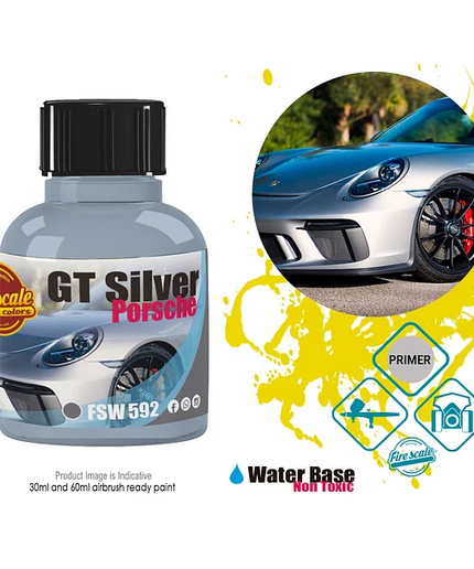 GT Silver Porsche Acrylic Paint 15 ml (Fire Scale Modeler)