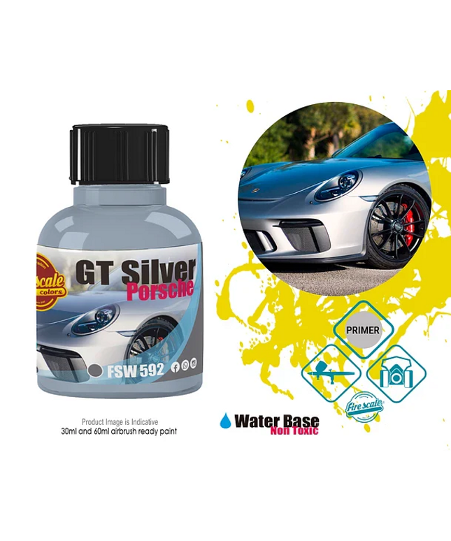 GT Silver Porsche Acrylic Paint 15 ml (Fire Scale Modeler)