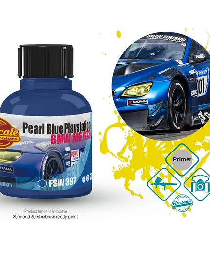 Pearl Blue Playstation Bmw M6 GT3 Acrylic Paint 15 ml (Fire Scale Modeler)