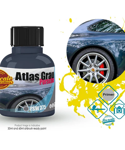 Atlas Grau Porsche FSW375-15 Acrylic Paint 15 ml (Fire Scale Modeler)