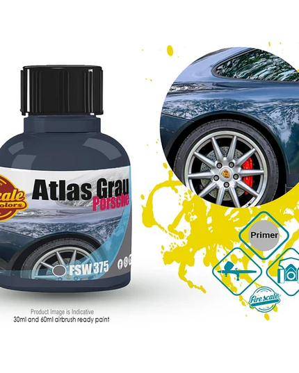 Atlas Grau Porsche FSW375-15 Acrylic Paint 15 ml (Fire Scale Modeler)