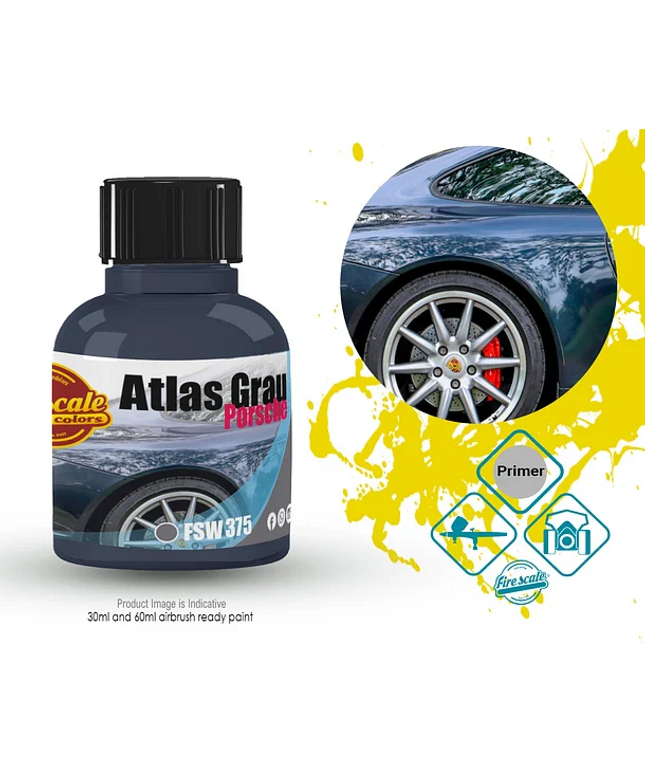 Atlas Grau Porsche FSW375-15 Acrylic Paint 15 ml (Fire Scale Modeler)