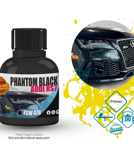 PHANTOM BLACK AUDI RS7 Acrylic Paint 15 ml (Fire Scale Modeler)