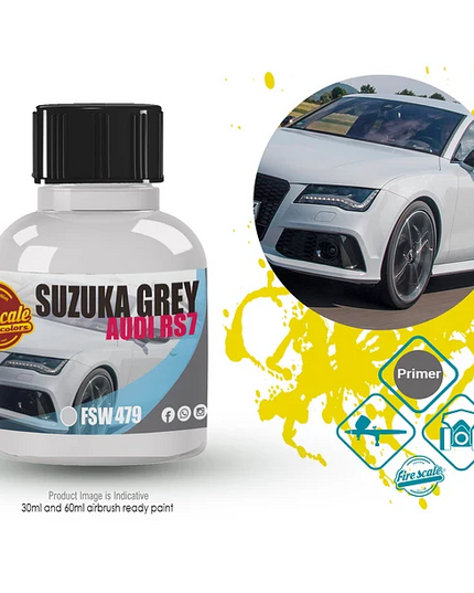 SUZUKA GRAY AUDI RS7 Acrylic Paint 15 ml (Fire Scale Modeler)