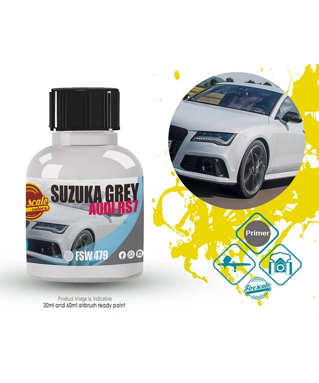 SUZUKA GRAY AUDI RS7 Acrylic Paint 15 ml (Fire Scale Modeler)