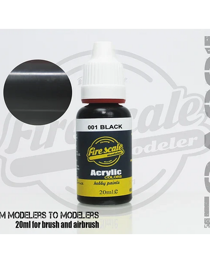 BLACK ACRYLIC BRUSH COLORS  (FIRE SCALE MODELER)