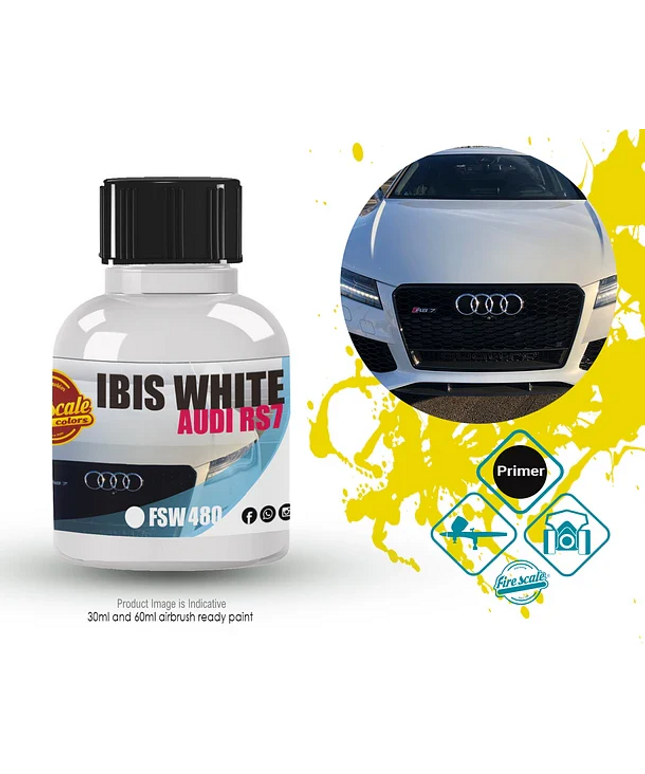 IBIS WHITE AUDI RS7 Acrylic Paint 15 ml (Fire Scale Modeler)