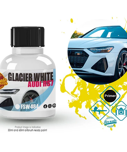 GLACIER WHITE AUDI RS7 Acrylic Paint 15 ml (Fire Scale Modeler)