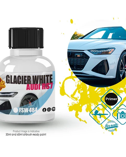 GLACIER WHITE AUDI RS7 Acrylic Paint 15 ml (Fire Scale Modeler)