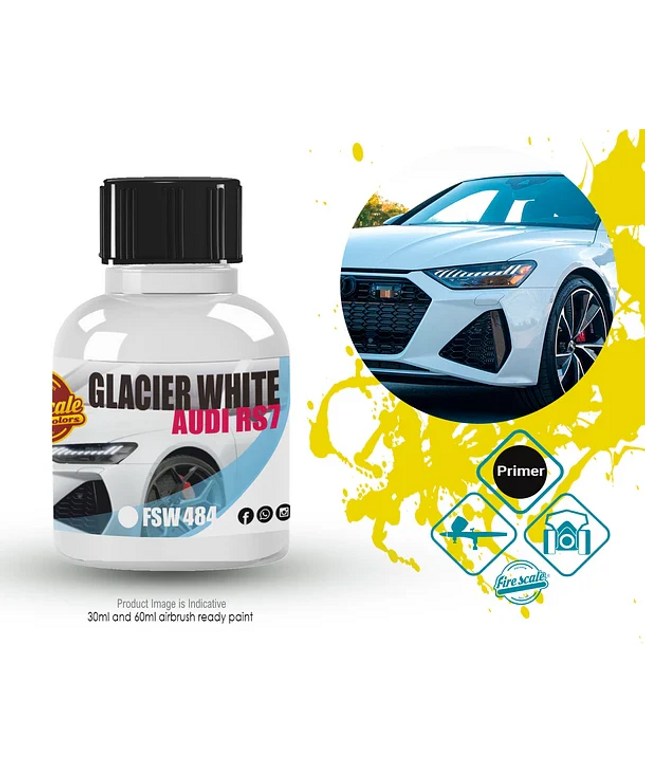 GLACIER WHITE AUDI RS7 Acrylic Paint 15 ml (Fire Scale Modeler)