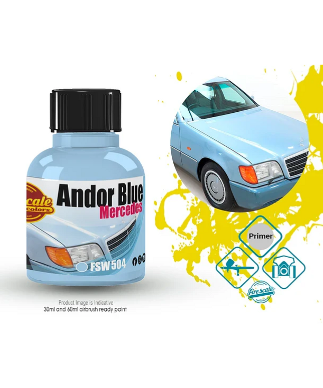 Andor Blue Mercedes FSW504-15 Acrylic Paint 15 ml (Fire Scale Modeler)